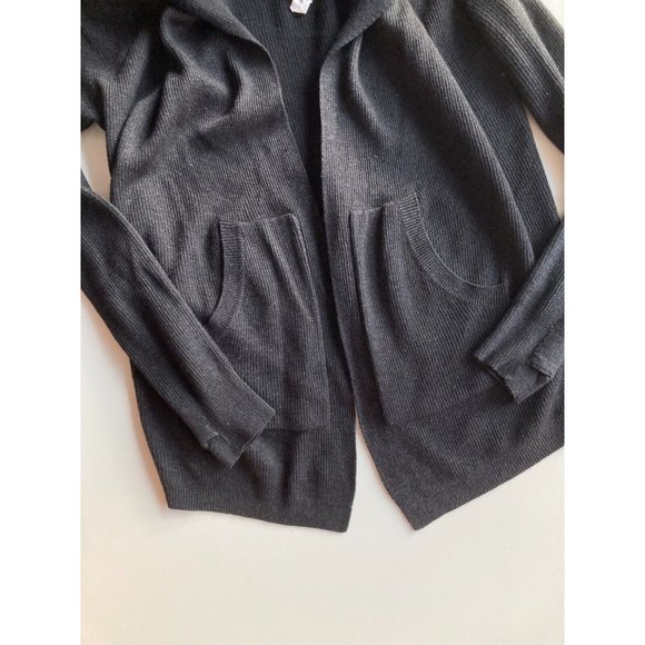 LULULEMON Cabin Yogi Wrap Heathered Black Boolux Hooded Cardigan Sweater, Size 4 - Picture 6 of 16